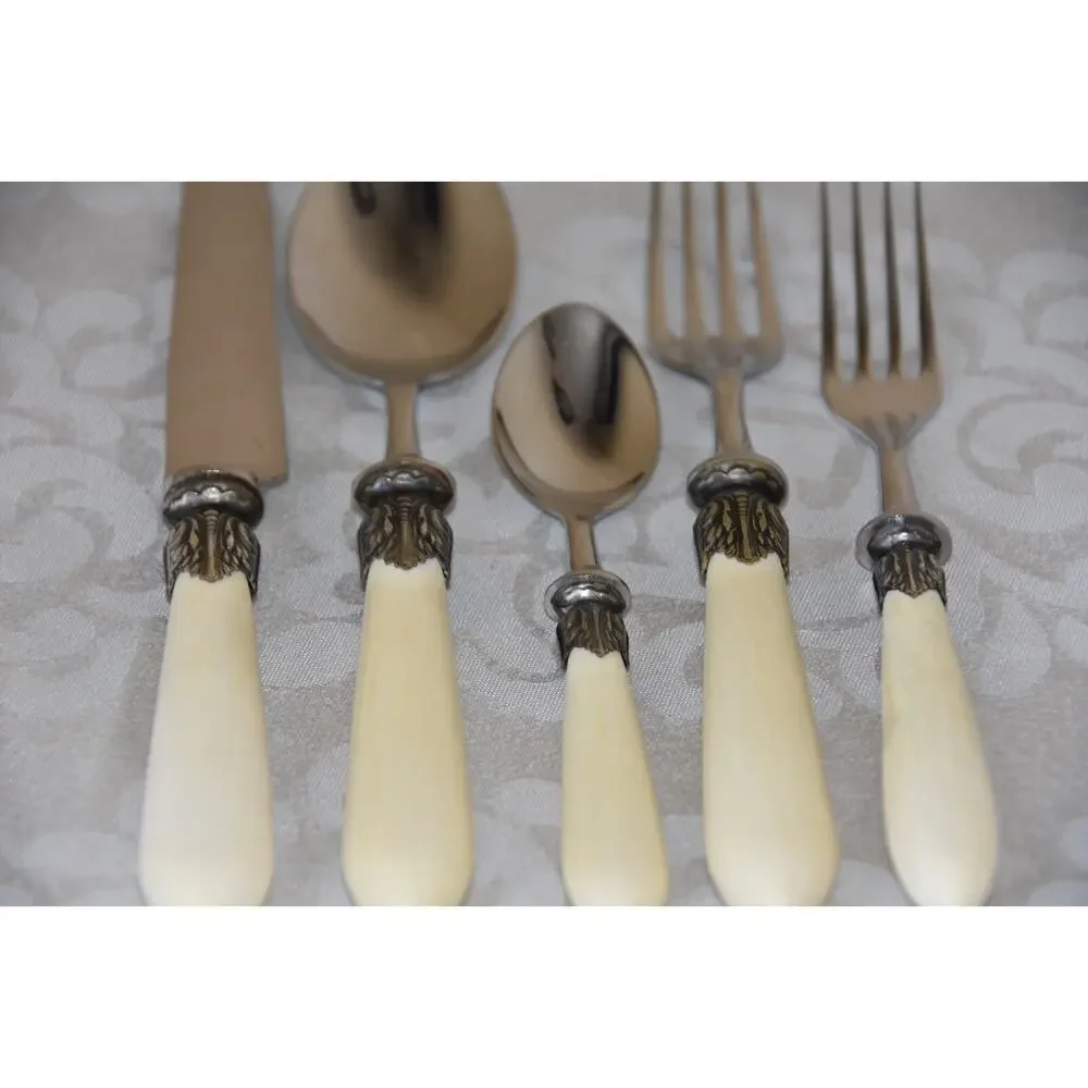 David Orgell 5pc Pearl Handle Stainless Steel Flatware & Cutlery